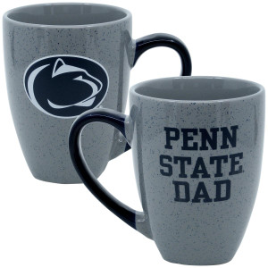 graystone mug with Penn State Dad on one side, Penn State Athletic Logo on other